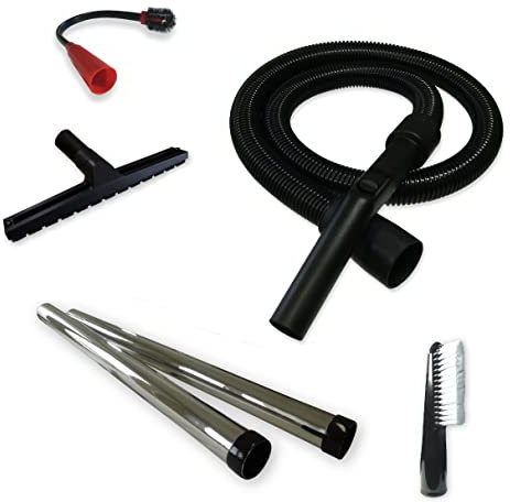 Juego de accesorios Kallefornia K687E Kit adecuado para Kärcher A 2206 X – compuesto de manguera de aspiración ancha y boquilla de suelo dura larga flexible boquilla para juntas cepillo cepillo