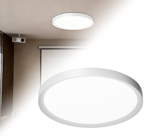 Froadp 36W LED Deckenleuchte Flach Rund Feuchtraumleuchte Deckenlampe LED Kellerlampe IP44 Wasserdichte Garagenlampe Deckenbeleuchtung für Badezimmer Wohnzimmer Schlafzimmer Büro (Kaltweiß)
