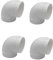 4 x pc 100 mm Dia Universal Bend Elbow Duct 90 Degree Vent Hose Pipe Tube Male Cooker Hood Ducting Connector