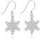 Ohrringe Hängend Damen 925 Sterling Silber Schneeflocken Ohrringe für Frauen und Mädchen Schneeflocke Zirkonia Ohrhänger Weihnachtsohrringe Weihnachtsschmuck