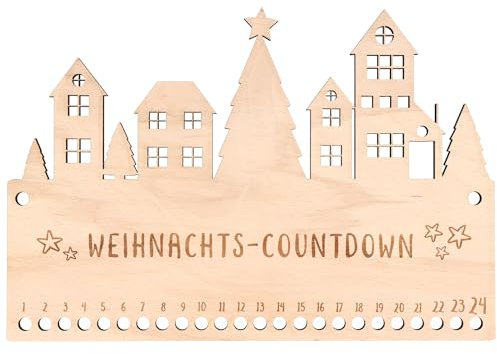 Spruchreif | Holz-Adventskalender zum Befüllen | Festlicher Countdown |Geschenk für die Vorweihnachtszeit