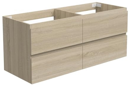 Aica Sanitär Waschbeckenunterschrank 120cm Unterschrank Badschrank Waschtischunterschrank Eiche Matt