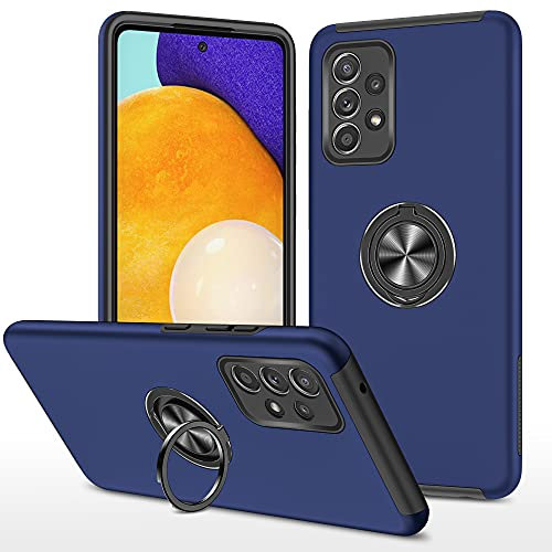 Kainevy For Samsung Galaxy A53 5G Case with Ring Holder Magnetic Mobile Phone Case Samsung A53 5G Shockproof with Kickstand Metal Military 360° All-Round Protection Case Pink for Women Men (Blue)