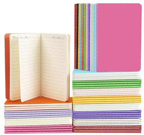Lzerking Small Lined Notebooks Bulk 60 Packs Mini Journal Pocket Notepads Set Colorful Cover Notebooks Bulk Gifts for Kids 3.5 x 5.5 Inches, 30 Sheets/60 Pages