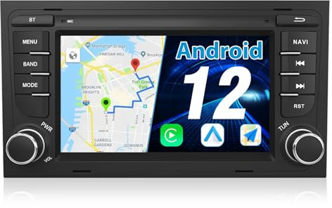 AWESAFE Autoradio für Audi A4 S4 RS4, Android 12, 7 Zoll Touchscreen, 2G+32G, Unterstützt GPS Navigation Carplay Android Auto Bluetooth WiFi