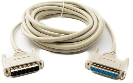 System-S D Sub - Cable adaptador de 5 m de 25 pines macho a hembra RS530 DB25, color gris