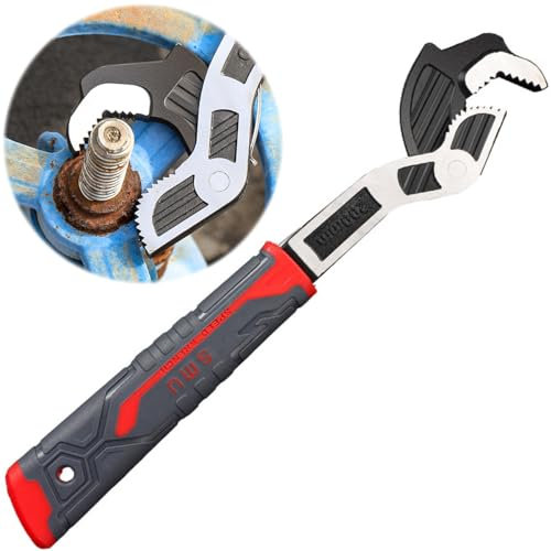 Adjustable Multi-function Self-locking Universal Soft Grip Plumbing Spanner, Self-Adjusting Quick Power Grip Tool (8 Inches, 9-25 mm)