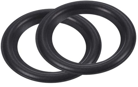 sourcing map Rubber Speaker Foam Edge Surround Rings 4 Inch 63mm x 98mm Perforated Subwoofer Rings Replacement Parts for Speaker Repair or DIY Black 2 Pcs