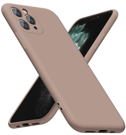 LoeoeL for iPhone 11 Pro Max Phone Case Silicone, Minimalist Ultra Thin Slim Soft Rubber Gel Solid Color Matte TPU Cute Case for Women Men, Girly Plain Aesthetic Design & Camera Cover, Brown Fall