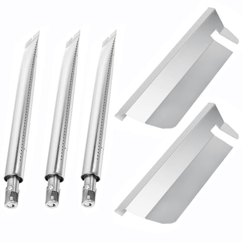 WELL GRILL Bruciatore a doppio tubo e copertura del bruciatore per barbecue Broil King Signet & Sovereign a gas, in acciaio inox, dissipatore di calore & 18629 BBQ tubo bruciatore griglia pezzi di