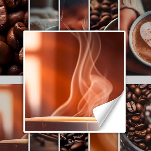 GRAZDesign Fliesenaufkleber Küche Kaffee Motive in braun, Küchenfliesen überkleben - 10x10cm / 10 Stück
