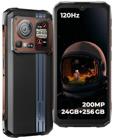 HOTWAV Cyber 15 Outdoor Handy Ohne Vertrag,Outdoor Smartphone Android 13 12GB+256GB+1TB Erweiterbar,6280mAh(33W) Baustellenhandy, 6.6 FHD+ 120Hz, 200MP+24MP Nachtsicht, IP68/IP69K/4G LET/NFC/GPS/OTG