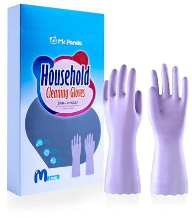 Mr. Panda 3 Paar Hautfreundliche Haushaltshandschuhe, Baumwoll-Innenhandschuhe, Wiederverwendbare Spülhandschuhe für das Abwaschen von Geschirr, Küche, Größe 8/M