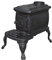 FLAME STOVES NOSTALGIA - Kompakter Holz- und Kohleofen aus Gusseisen | 25 m² Heizfläche | ISO, CE und TSE zertifiziert | Traditionelles Design | Autonome Heizung