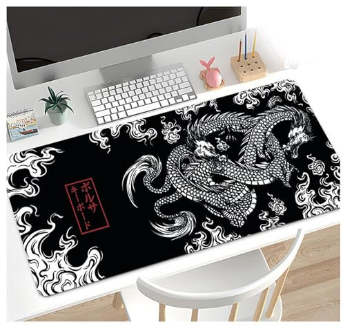 FUELIX Ensemble De Tapis De Souris pour Clavier, Grand Tapis De Souris De Jeu, Tapis De Souris Gamer, Tapis De Souris Gaming, Tapis Caoutchouc pour PC Gamer Ordinateur A9,900 * 400 * 3mm