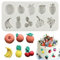MINFEIDMS Moule en silicone en forme de fruits, banane, citron, carotte, raisin, fraise, cerise, chocolat, fondant, pour décoration de gâteaux, cupcakes, pâte à sucre, pâte à sucre, pâte polymère
