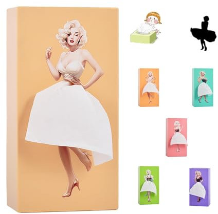 SENIURIS Schöne Taschentuchbox mit langem Rock für Mädchen, kreative Cartoon-Tücherabdeckung, Papierspender für Zuhause, Büro und Auto (Gelb)