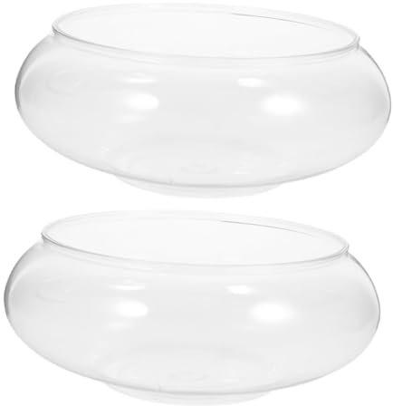 Kisangel 2stücke Transparente Runde Desktop-aquarien Für Fische Bruchsicherer Fischbehälter Für Goldfische Und Dekoratives Wohnaccessoire