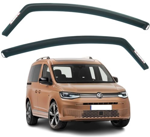 AirFlux Set mit 2 Windabweisern, kompatibel mit Volkswagen Caddy 2021, 2022, 2023, 2024, 2025, 2026.