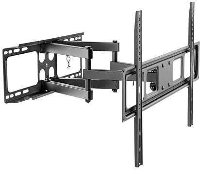 PureMounts TV Wandhalterung, neigbare und schwenkbare Universal Halterung für 32-70 Zoll Flach & Curved Ferseher bis 40kg, Fernsehhalterung max. VESA 600x400 mm, Schwarz