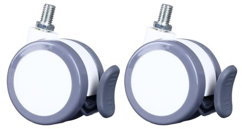 2 Stück Lenkrolle, Verdickte Halterung, Gewindestange M8 X 15, 30 Kg Tragfähigkeit, Industrierolle