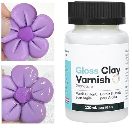 Vernis Brillant Argile Autodurcissante Vernis Pour Argile Polymère Et Durcissant À L'air – Vernis Incolore Avec Effet Chatoyant Pour La Poterie Vernis À L'argile Séché