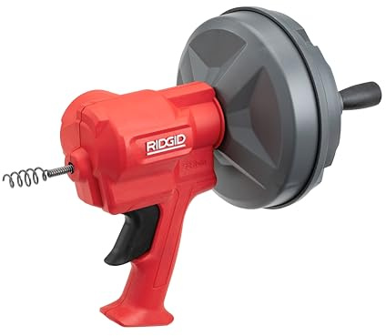 RIDGID 80168 EZ Spin™ Drain Snake for Tubs, Showers, and Sinks, Drain Cleaner with AUTOFEED, MAXCORE Cable
