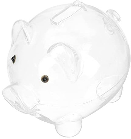 INOOMP Tirelire Cochon Transparent Tirelire Décorative Forme de Cochon pour Économiser Capacité pour Garçon Fille et Adultes pour Décoration de Bureau ou Cadeau