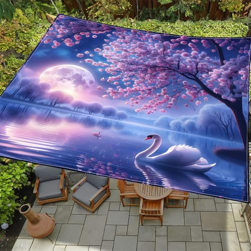 ENEN Sonnensegel Wasserdicht Quadrat Sonnensegel Balkon Sonnenschutz Schutz Windschutz Schattennetz Camping Reißfest Wetterfest für Garten Terrasse (Rosa Kirschbaum,2x2.4m)
