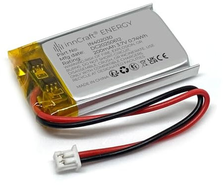 Lithium Polymer Akku innCraft Energy 200mAh 3.7V, 30x20x4 Modell 402030 2P Molex 51021-020 1.25mm Anschluss