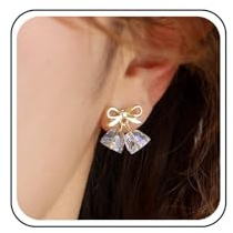 Aneneiceera Vintage Winzigen Kristall Baumeln Ohrringe Gold Filigranen Bogen Ohrstecker Kleine Strass Ohrring Cz Maiglöckchen Blume Ohrringe Schmuck Für Frauen