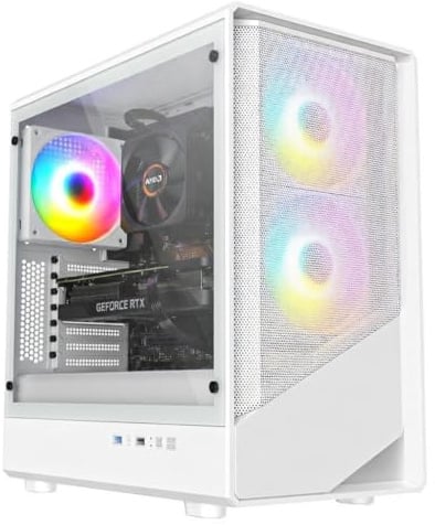 Palicomp AM5 AMD Gaming PC • AMD Ryzen 5 7600 5.1Ghz • NVIDIA RTX5060 8GB GDDR7 • 16GB DDR5 RAM • 1TB M.2 NVME SSD • RGB Level White Gaming Case • WiFi6 • Bluetooth 5.3 • Windows 11