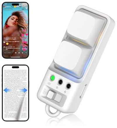 Telecomando Bluetooth per Scorrimento, Pagina Turner, per Tiktok/Youtube, Kindle APP/Kobo Books, Bianco