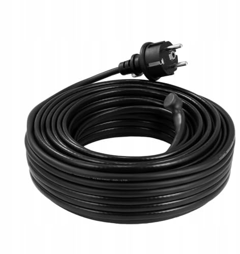 Heizkabel mit Thermostat - Frostschutz-Heizkabel 16m 15 W/m für Wasserleitungen, Dachrinnen, Fallrohre und Weidetränken, IPX8 Rohrbegleitheizung mit Stecker, 230V