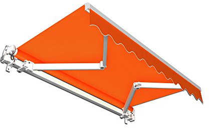 paramondo Gelenkarmmarkise Basic Balkonmarkise Sichtschutz für Terrasse, 250 x 150 cm (Breite x Ausfall), Orange Uni