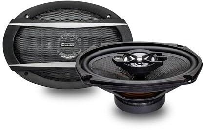 Caliber Auto Lautsprecher Set 150W - 2er Set Lautsprecher Auto - Koaxial Lautsprecher 3-Wege - 55W RMS - inklusive Montagebügel - Schwarz - Ovaler 6x9 cm