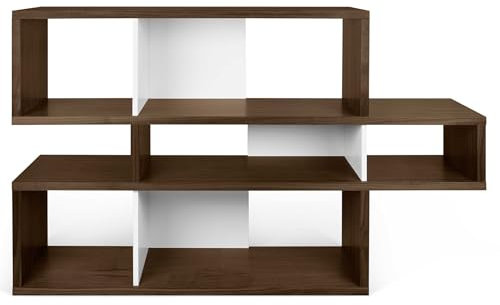 Bücherschrank Lisbon 1 - Nussbaum/weiß