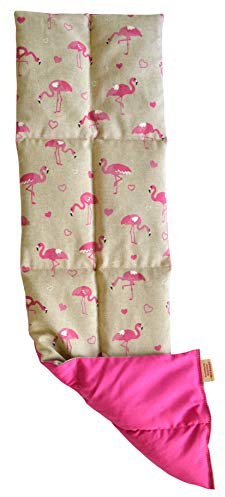 Textil FreWe Körnerkissen Baumwolle/Verschiedene Designs/ca. 63x16 cm / 8 Kammern (Flamingo/pink)