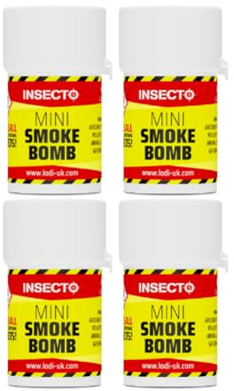 INSECTO MINI SMOKE BOMB INSECTICIDE INSECT FLEA FLY WASP TREATMENT FUMIGATOR 4PK
