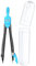 JPC Compas métal spécial trousse Protection pointe/étui plastique