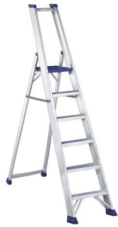 Svelt Scala Alluminio Ultra Resistente con Ampia Piattaforma e Piedini Antisdrucciolo, Regina 6 gradini