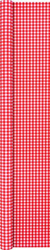 Tischtuchrolle Karo rot / kariert / Airlaid / Tischband / Tischläufer / Biertisch 120cm x 500cm