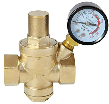 DN15 DN20 DN25 DN32 BSPP Adjustable Brass Water Flow Pressure Reducing Valve with Gauge – Female