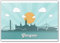 Glasgow City Skyline Illustration – Klassischer Kühlschrankmagnet