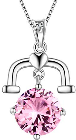 Aurora Tears Waage Halskette 925 Sterling Silber 12 Sternzeichen Anhänger Sternbild Oktober Birthstone Halskette CZ Horoskop Schmuck Geschenk für Frauen und Mädchen DP0134T