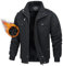 TACVASEN Uomo Giacca Militare Invernale Jacket Casual Interno in Pile Caldo collo in Piedi, Nero