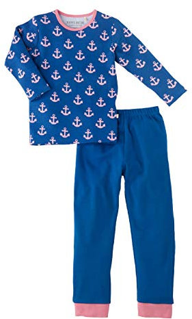 Bio Kinder Schlafanzug 2-teilig 100% Bio-Baumwolle (kbA) GOTS zertifiziert, Anker, 110/116
