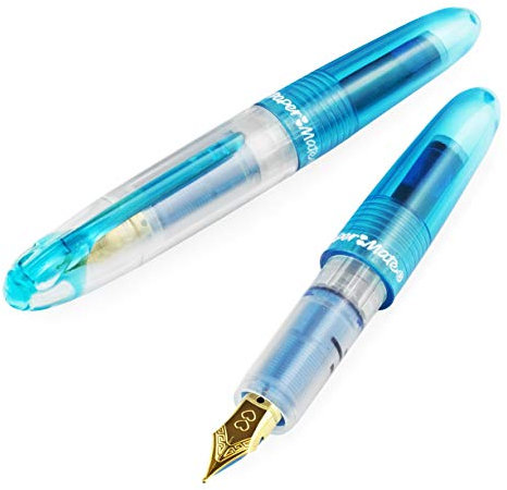 Paper Mate Mini Compact Fountain Pen - Fine Nib - Blue Ink - Blue Barrel - Pack of 2