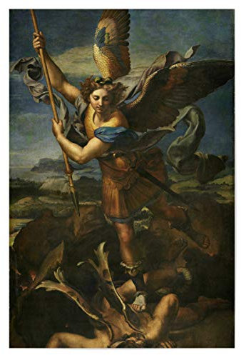 artboxONE Poster 30x20 cm Natur Erzengel Michael erschlägt Satan - Bild Bibel Bibel Christentum