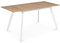IDMarket - Skandinavischer Tisch, ausziehbar, Inga 120 – 160 cm, Holzplatte, weiße Beine